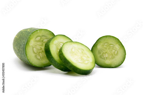 Cucumber slices isolated on background