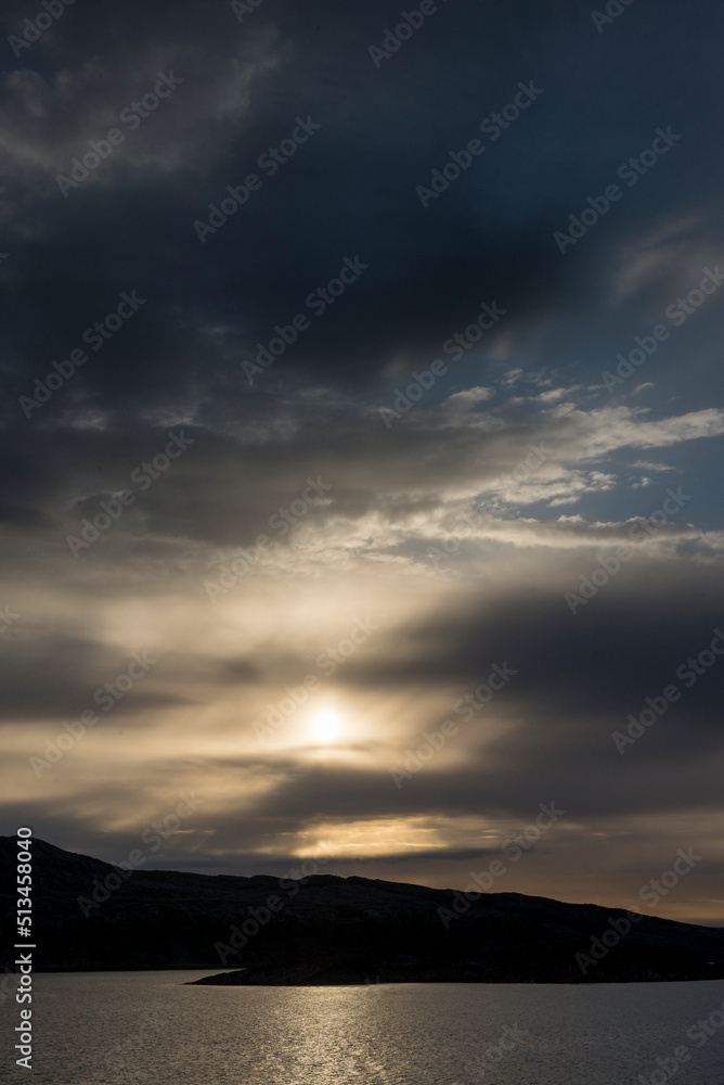 View of the Midnight Sun in the Barents Sea View of the Midnight Sun in the Barents Sea