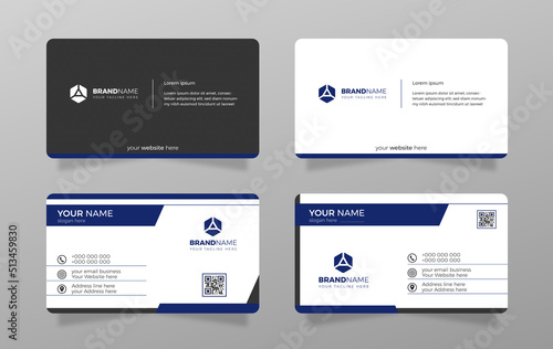Clean advertising design company business card.