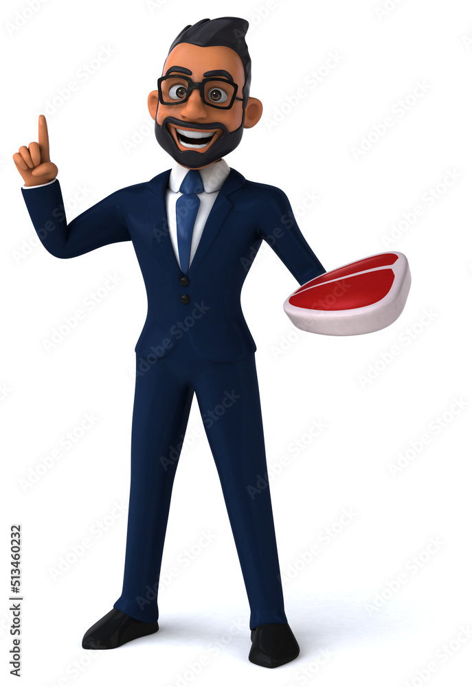 Fun 3D cartoon illustration of an indian businessman Fun 3D cartoon illustration of an indian businessman