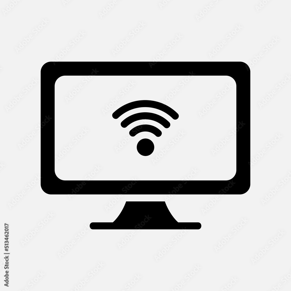 Smart TV icon in solid style about smart home, use for website mobile app presentation Smart TV icon in solid style about smart home, use for website mobile app presentation
