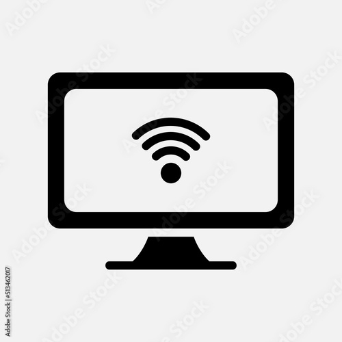 Smart TV icon in solid style about smart home, use for website mobile app presentation