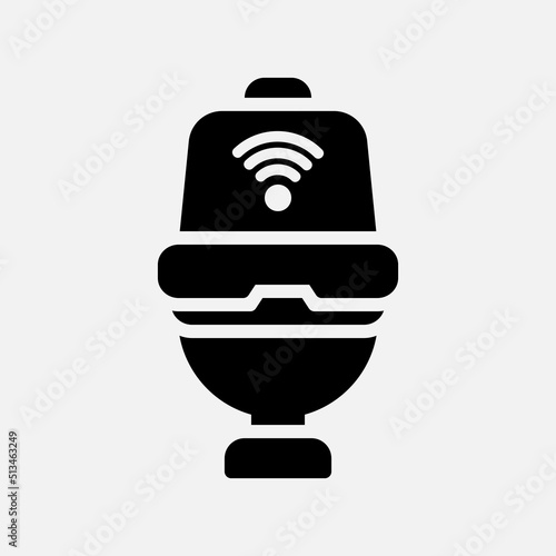 Smart toilet icon in solid style about smart home, use for website mobile app presentation