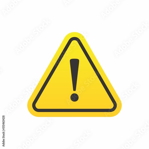 Attention Sign or Warning Caution Exclamation Sign, Danger Vector Yellow Triangle Stock Vector Illustration