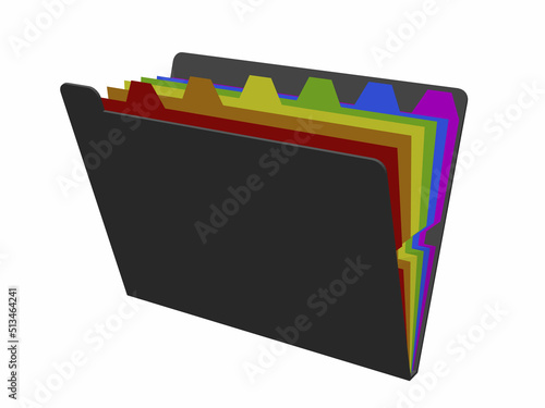 Opened colorful file folder...