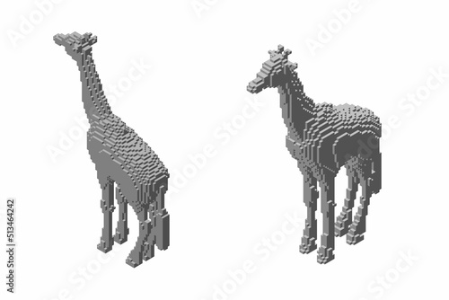 Giraffe made from cubes. Vo...