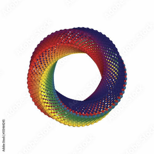 Twisted ring of small color...