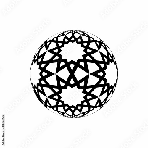 Sphere with geometric ornam...