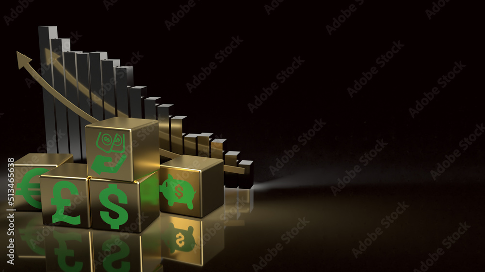 gold cube and money symbol for business concept 3d rendering gold cube and money symbol for business concept 3d rendering