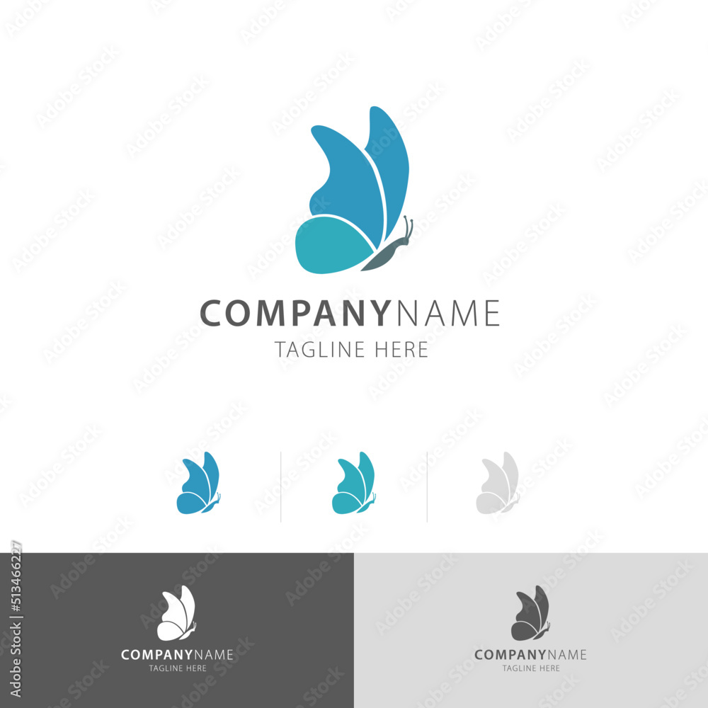 beautiful butterfly nature logo vector