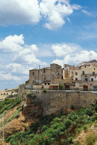 Panoramic view of the old houses of Irsina in Basilicata  region of southern Italy.