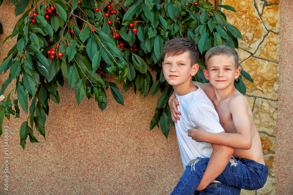 two children of brothers on a walk