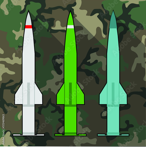 abstract ballistic missile set, vector illustration 