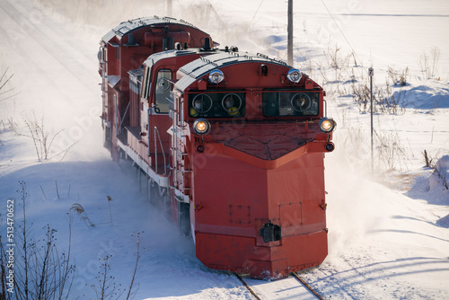 宗谷本線を行くDE15ラッセル車