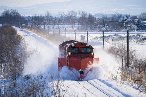 宗谷本線を行くDE15ラッセル車