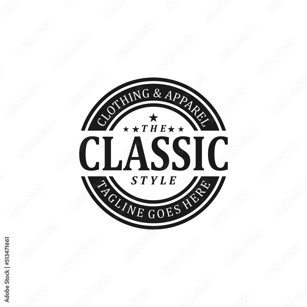 Classic clothing store stamp logo