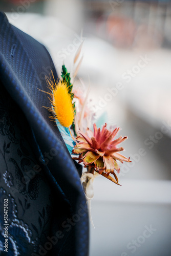 Groom detail at wedding day