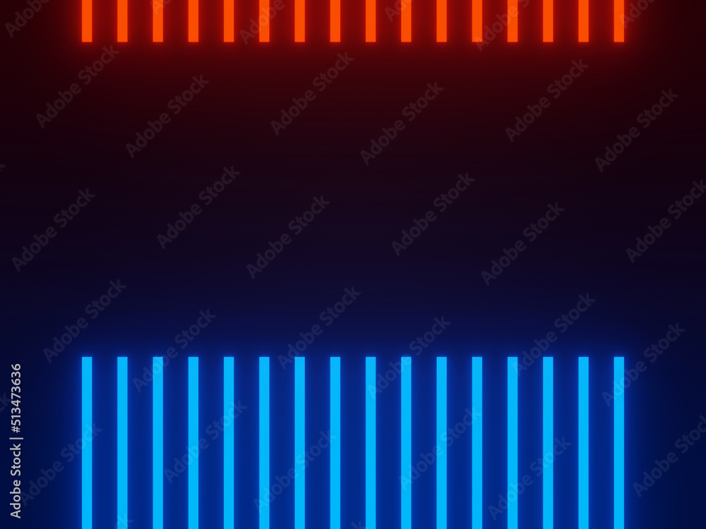 Red and blue neon lights on black background Red and blue neon lights on black background