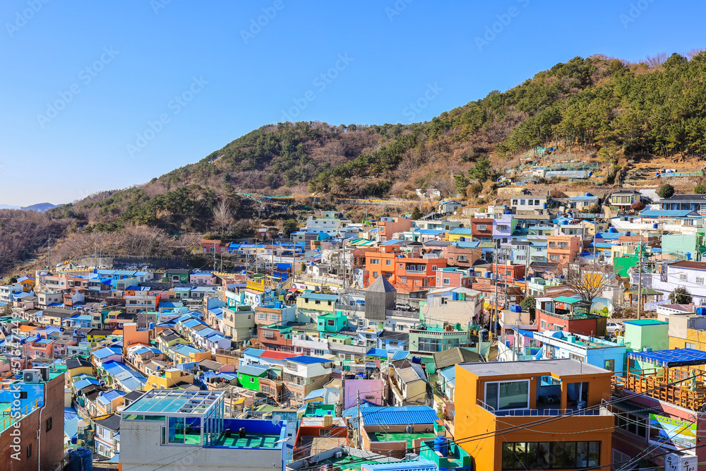 Busan,South Korea on December31,2019:Beautiful scene of Gamcheon Culture Village.