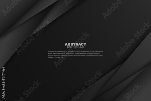 Modern black abstract design geometric vector background,geometric shapes with shadow.