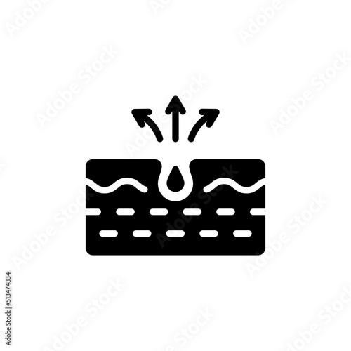 Pore Cleaning Silhouette Icon. Sebum removal and Cleansing Clogged Deep Pore Black Pictogram. Unclog Skin Face of Dirty Blackhead and Dust Icon. Isolated Vector Illustration