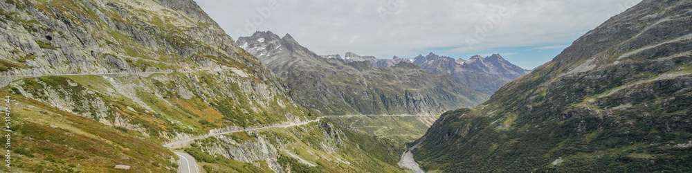 Mountain pass in Swiss Alps, Furkapass