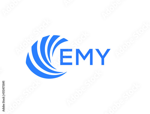 EMY Flat accounting logo design on white background. EMY creative initials Growth graph letter logo concept. EMY business finance logo design. 