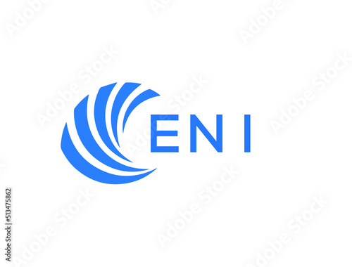ENI Flat accounting logo design on white background. ENI creative initials Growth graph letter logo concept. ENI business finance logo design.
 photo