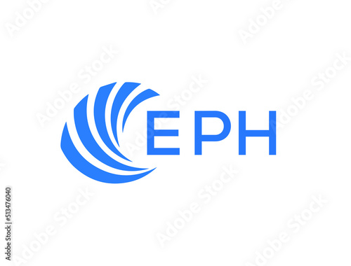 EPH Flat accounting logo design on white background. EPH creative initials Growth graph letter logo concept. EPH business finance logo design. 