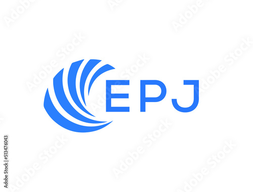 EPJ Flat accounting logo design on white background. EPJ creative initials Growth graph letter logo concept. EPJ business finance logo design. 