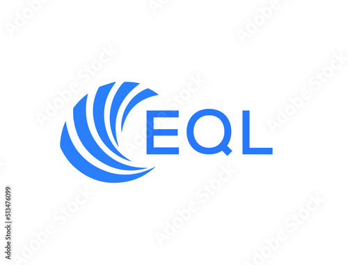 EQL Flat accounting logo design on white background. EQL creative initials Growth graph letter logo concept. EQL business finance logo design.
 photo