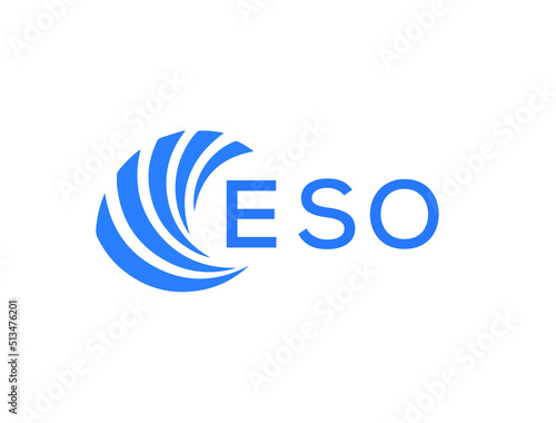 ESO Flat accounting logo design on white background. ESO creative initials Growth graph letter logo concept. ESO business finance logo design.
