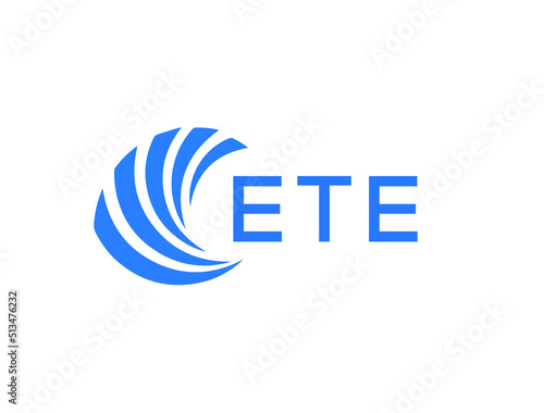 ETE Flat accounting logo design on white background. ETE creative initials Growth graph letter logo concept. ETE business finance logo design. 