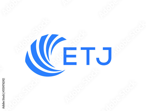 ETJ Flat accounting logo design on white background. ETJ creative initials Growth graph letter logo concept. ETJ business finance logo design.
 photo