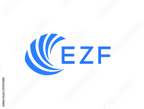 EZF Flat accounting logo design on white background. EZF creative initials Growth graph letter logo concept. EZF business finance logo design. 