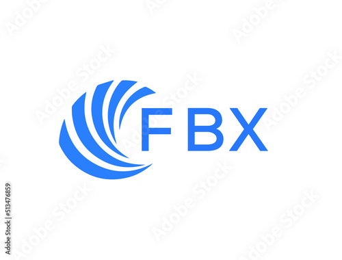 FBX Flat accounting logo design on white background. FBX creative initials Growth graph letter logo concept. FBX business finance logo design.
 photo