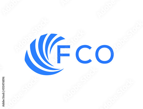 FCO Flat accounting logo design on white background. FCO creative initials Growth graph letter logo concept. FCO business finance logo design.
 photo