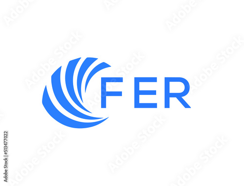 FER Flat accounting logo design on white background. FER creative initials Growth graph letter logo concept. FER business finance logo design. 