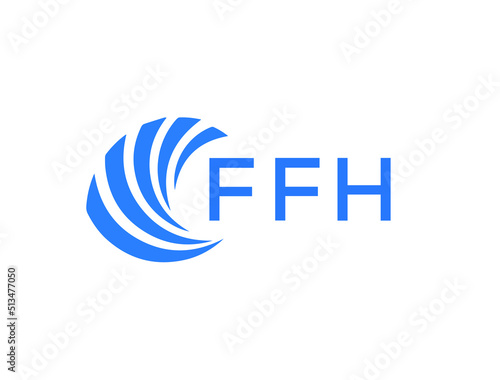 FFH Flat accounting logo design on white background. FFH creative initials Growth graph letter logo concept. FFH business finance logo design.
 photo