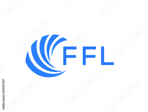 FFL Flat accounting logo design on white background. FFL creative initials Growth graph letter logo concept. FFL business finance logo design.
 photo