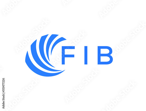 FIB Flat accounting logo design on white background. FIB creative initials Growth graph letter logo concept. FIB business finance logo design.
