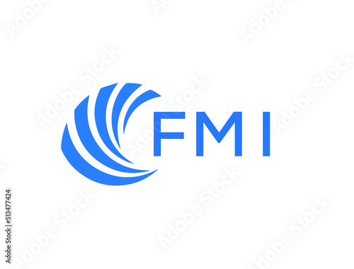 FMI Flat accounting logo design on white background. FMI creative initials Growth graph letter logo concept. FMI business finance logo design.
 photo