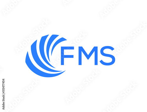 FMS Flat accounting logo design on white background. FMS creative initials Growth graph letter logo concept. FMS business finance logo design.
