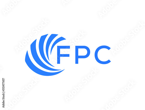 FPC Flat accounting logo design on white background. FPC creative initials Growth graph letter logo concept. FPC business finance logo design.
 photo