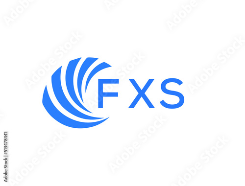 FXS Flat accounting logo design on white background. FXS creative initials Growth graph letter logo concept. FXS business finance logo design.
 photo