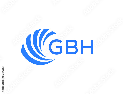 GBH Flat accounting logo design on white background. GBH creative initials Growth graph letter logo concept. GBH business finance logo design.
 photo