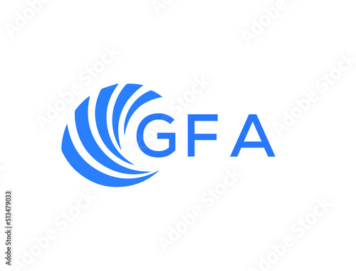 GFA Flat accounting logo design on white background. GFA creative initials Growth graph letter logo concept. GFA business finance logo design.
 photo