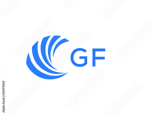 GF Flat accounting logo design on white background. GF creative initials Growth graph letter logo concept. GF business finance logo design.
