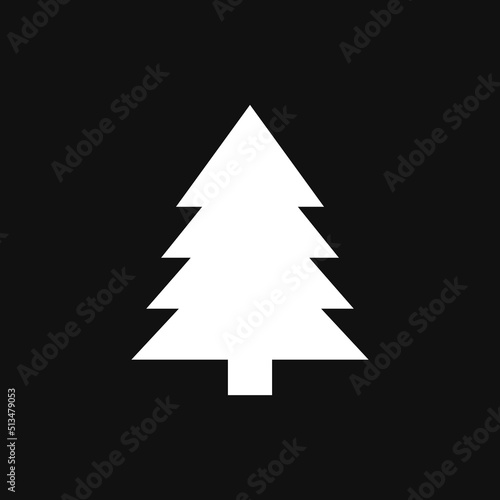 Christmass tree icon on grey background
