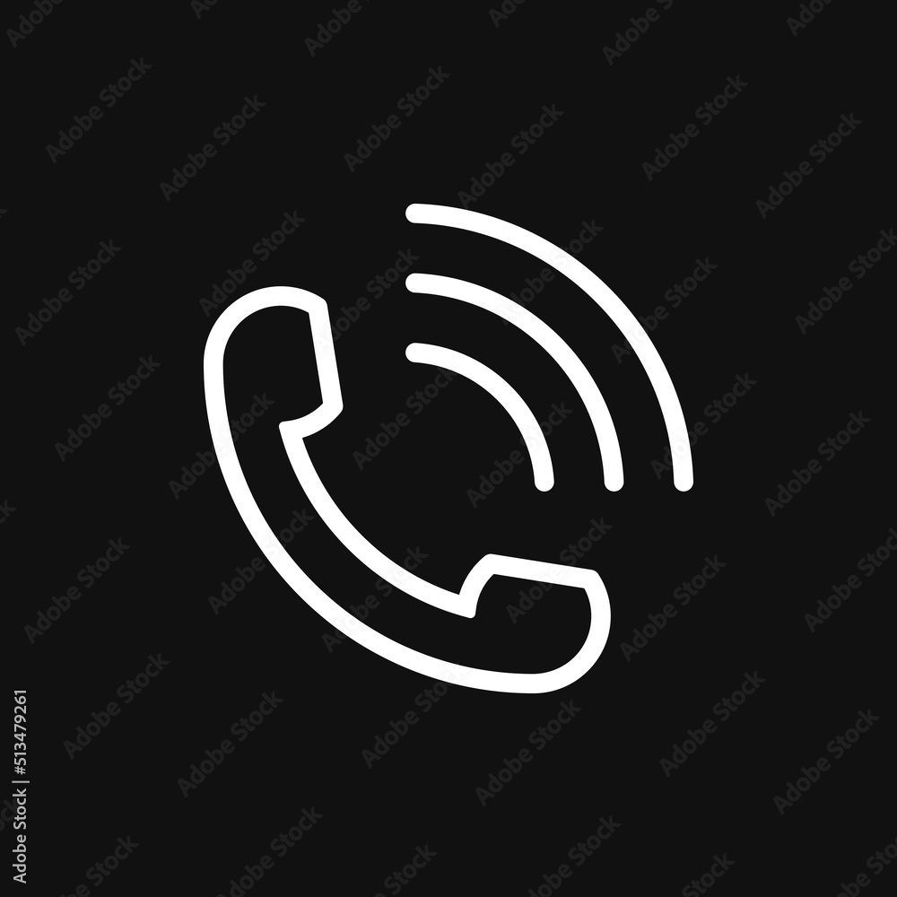 Telephone call icon on grey background Telephone call icon on grey background